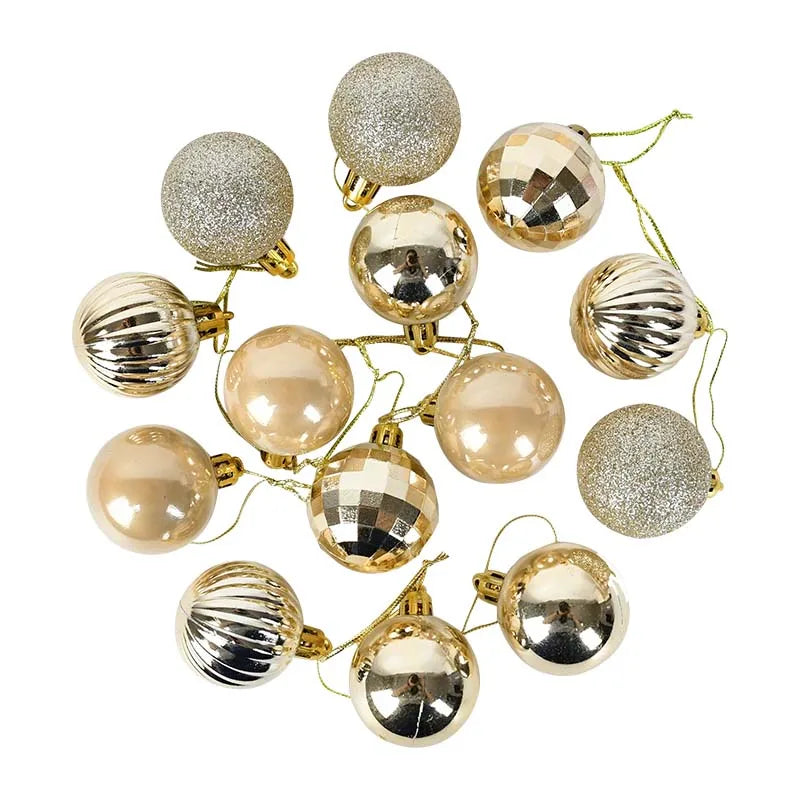 New Set of 36 Rose Gold Plastic Christmas Ball Ornaments, 4cm Hanging Pendant Balls for Indoor New Year and Xmas Tree Decorations , Christmas ball ornaments ,  Christmas ball garland ,  Christmas ornaments ,  Christmas decor