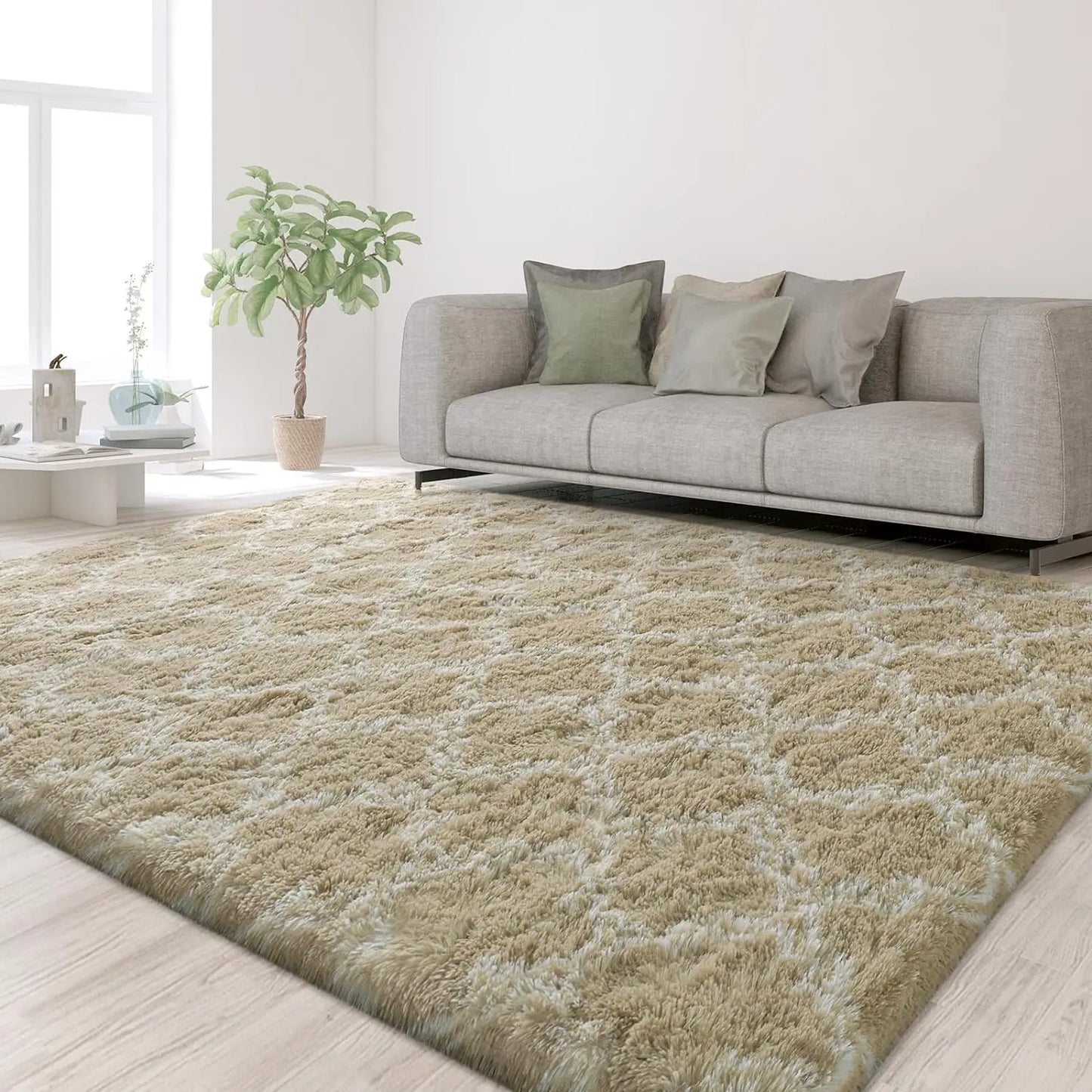 Large Plush Shag Area Rugs for Bedroom – Super Soft, Fluffy, Non-Slip Carpets for Living Room, Kids' Room, Nursery, or Girls' Rooms