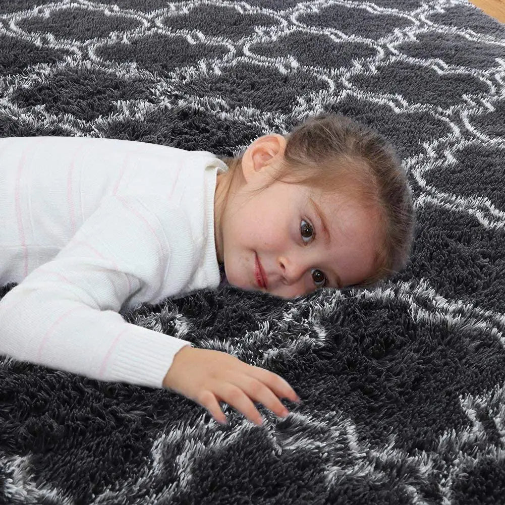 Large Plush Shag Area Rugs for Bedroom – Super Soft, Fluffy, Non-Slip Carpets for Living Room, Kids' Room, Nursery, or Girls' Rooms