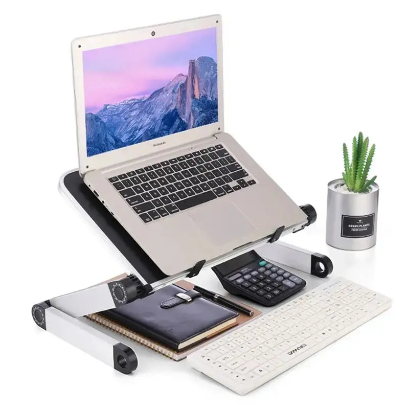 Adjustable folding laptop stand and computer desk – multifunctional aluminum alloy lap desk, portable table stand for bed, TV, and PC