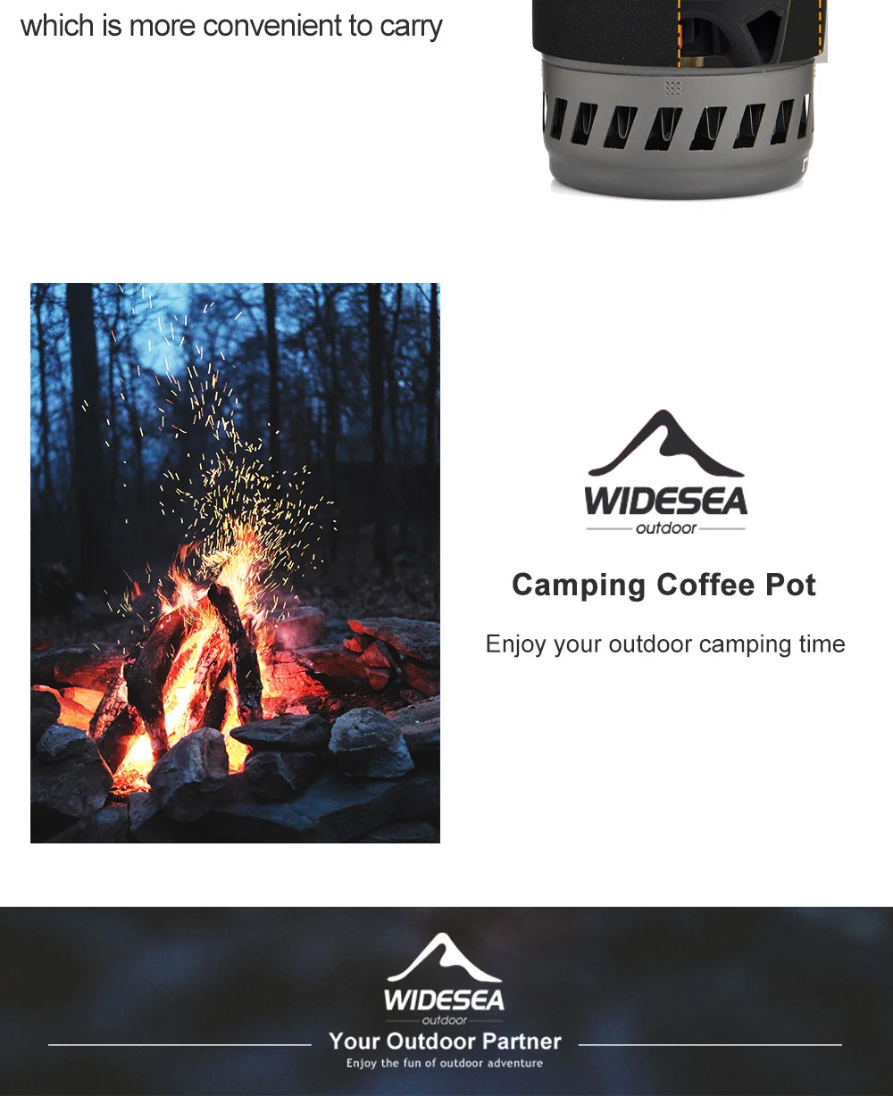 Widesea Camping Cooking System with Heat Exchanger, Outdoor Gas Stove Burner, Coffee Pot, Cup, Cookware, and Tableware for Travel and Tourism