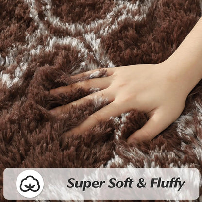 Large Plush Shag Area Rugs for Bedroom – Super Soft, Fluffy, Non-Slip Carpets for Living Room, Kids' Room, Nursery, or Girls' Rooms