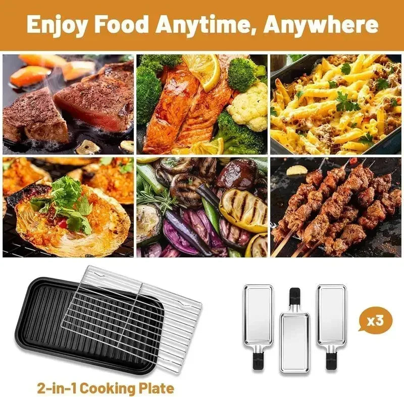 Pukomc Smokeless Indoor Grill – Non-Stick, Portable Electric Korean BBQ Grill with Removable Plate, Perfect for Mother's Day