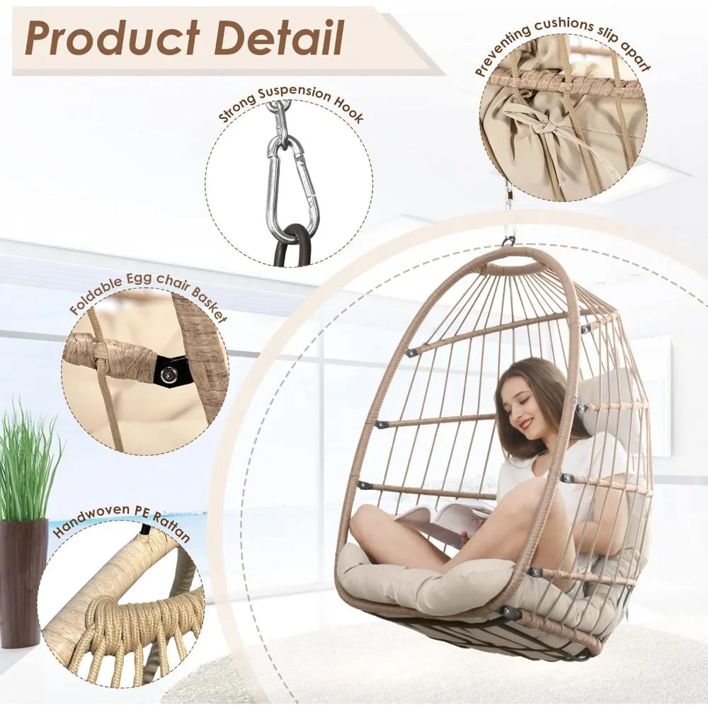 Hammocks – hanging wicker egg chair, Featuring Water-Resistant Cushions for Balconies , egg wicker chair