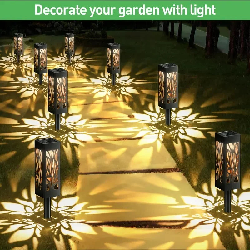 8-Pack-brightest solar path lights– Larger Decorative Garden Lighting for Lawns, Patios, and Pathways , decorative lighting