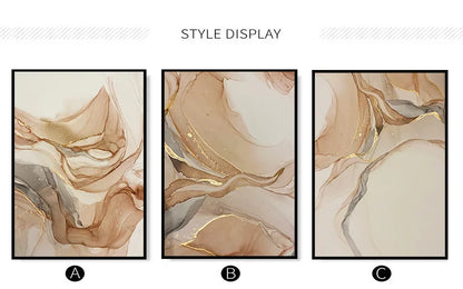 Beige Marble Poster Canvas Painting Nordic Modern Fashion Abstract Gold Luxury Home Decor Wall Art Print for Living Room Picture