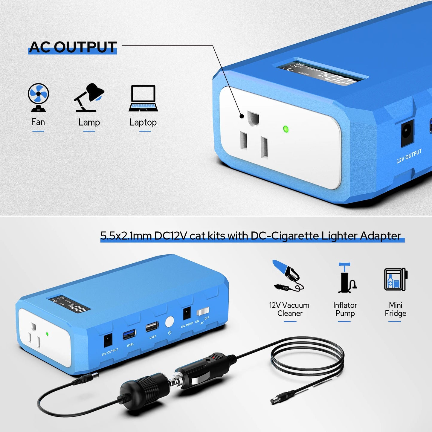 Portable Power Bank Battery Charger with AC/DC Outlet, 88.8Wh 65W, Compact Generator for Backup, Camping, and Outdoor Emergencies