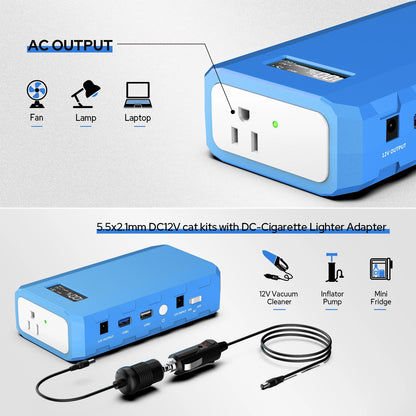 Portable Power Bank Battery Charger with AC/DC Outlet, 88.8Wh 65W, Compact Generator for Backup, Camping, and Outdoor Emergencies