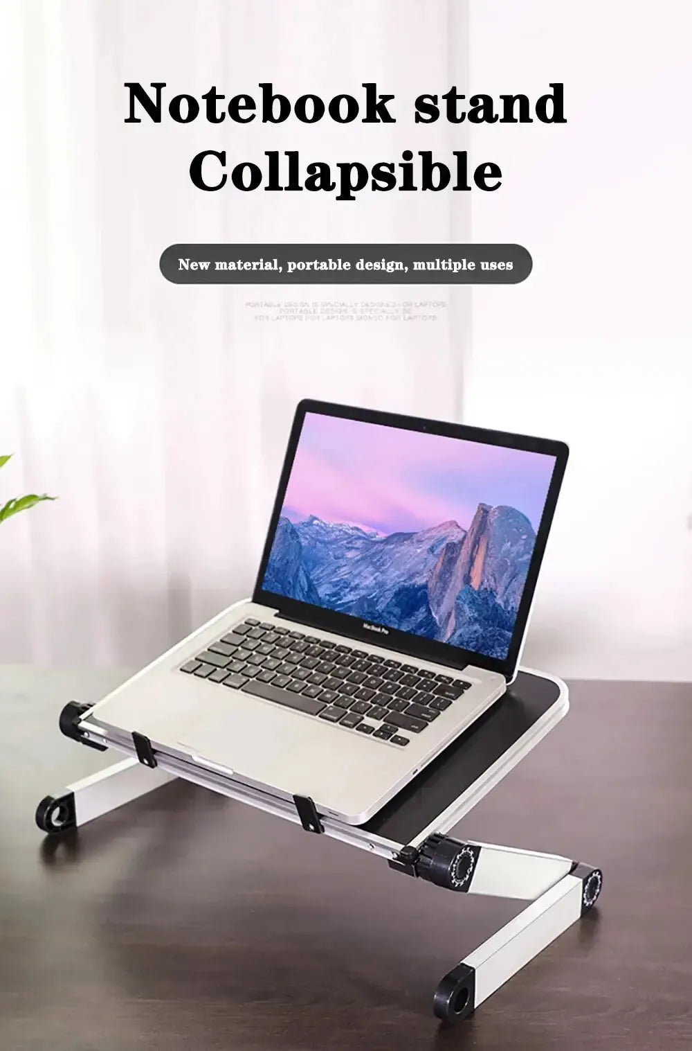 Adjustable folding laptop stand and computer desk – multifunctional aluminum alloy lap desk, portable table stand for bed, TV, and PC