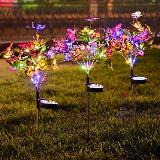 Solar-Powered Colorful LED Butterfly Lawn Lights – Outdoor Waterproof Landscape Lamps, Ideal for Garden, Villa, Holiday, and Party Decorations