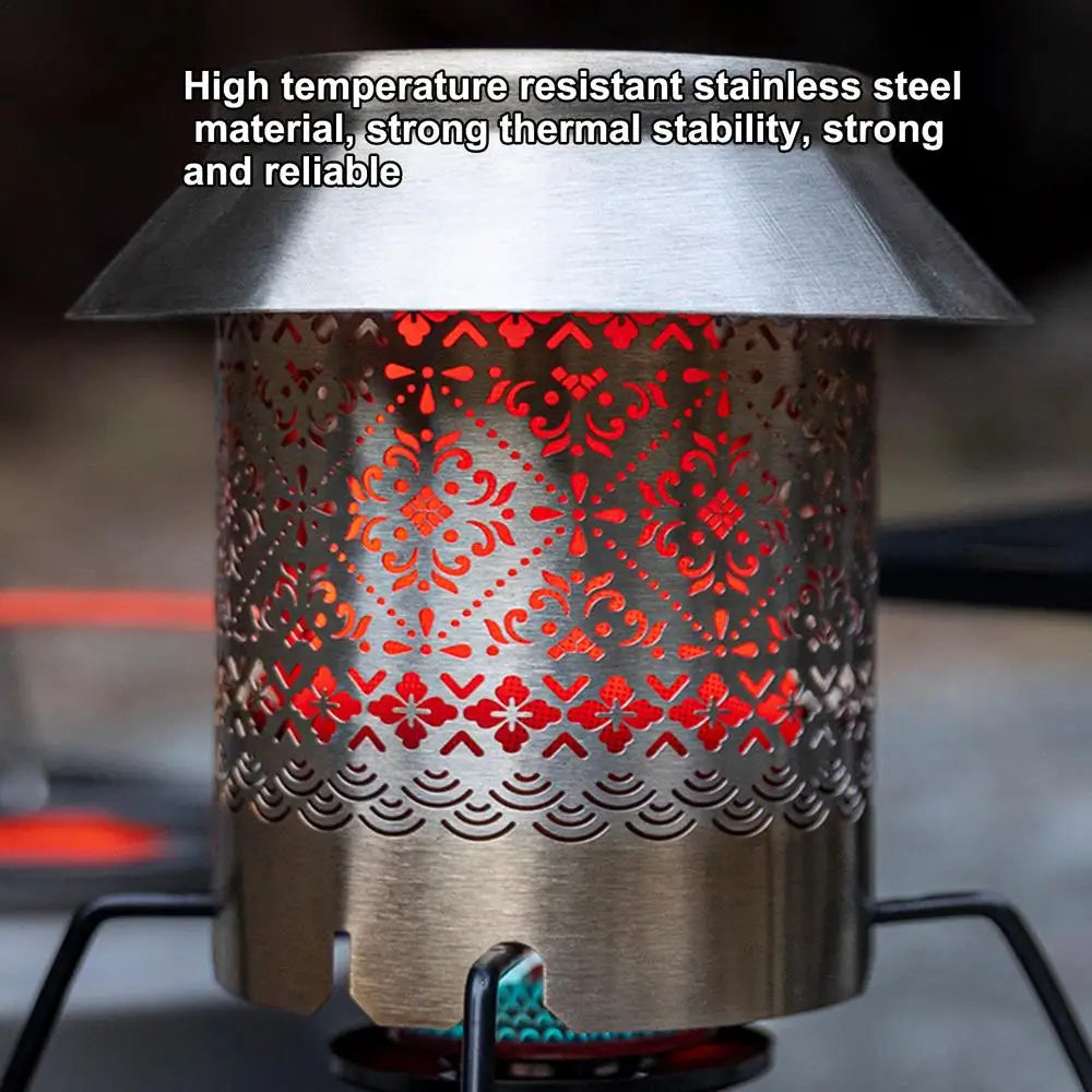 Outdoor Portable Gas Heater, Camping Warmer Stove with Heating Cover, Gas Burner, and Stove Accessories