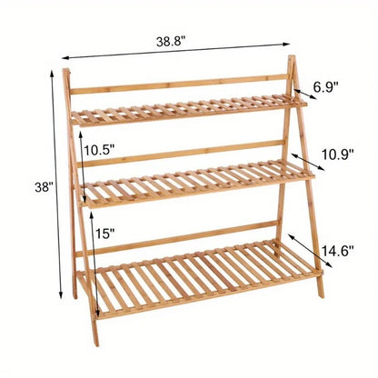 Wood/Bamboo/Metal Plant Stand – Flower Pot Shelf Rack for Garden, patio plant rack , garden shelves outdoor