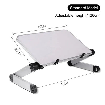 Adjustable folding laptop stand and computer desk – multifunctional aluminum alloy lap desk, portable table stand for bed, TV, and PC