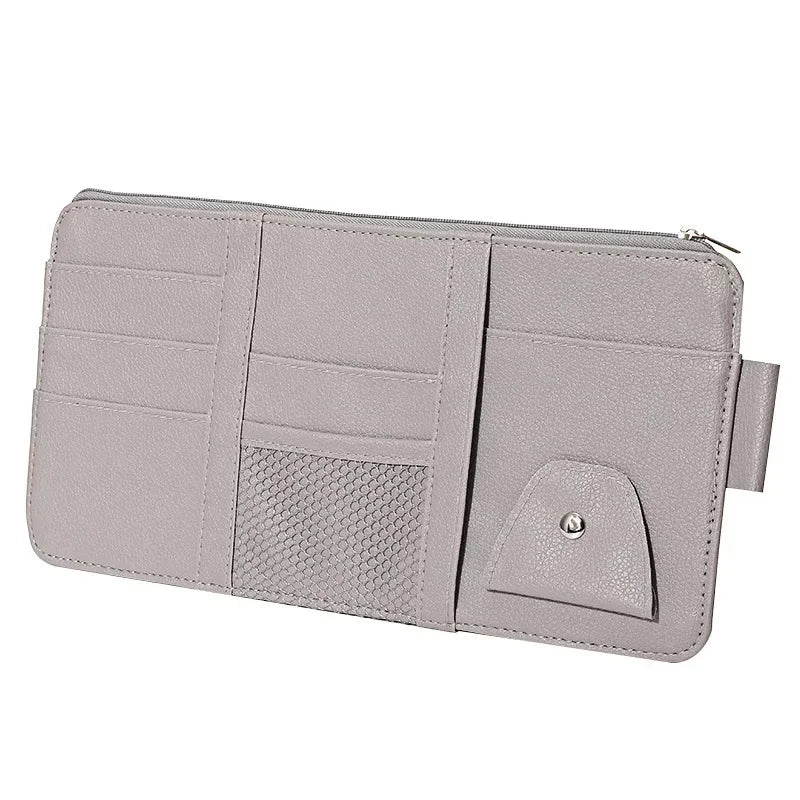 Car Sun Visor Organizer with Multiple Pockets, Auto Interior Storage Pouch for Documents and Pen Holder