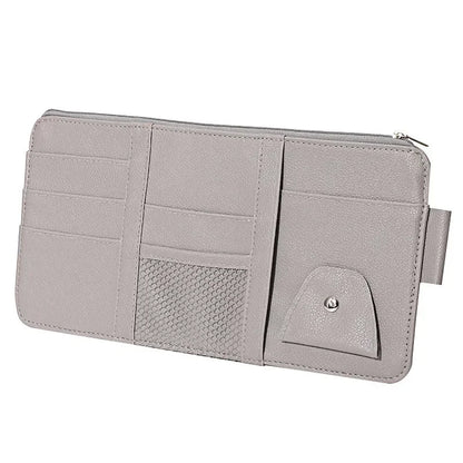 Car Sun Visor Organizer with Multiple Pockets, Auto Interior Storage Pouch for Documents and Pen Holder