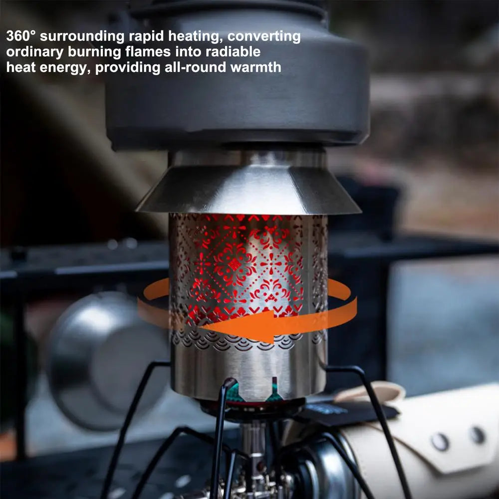 Outdoor Portable Gas Heater, Camping Warmer Stove with Heating Cover, Gas Burner, and Stove Accessories