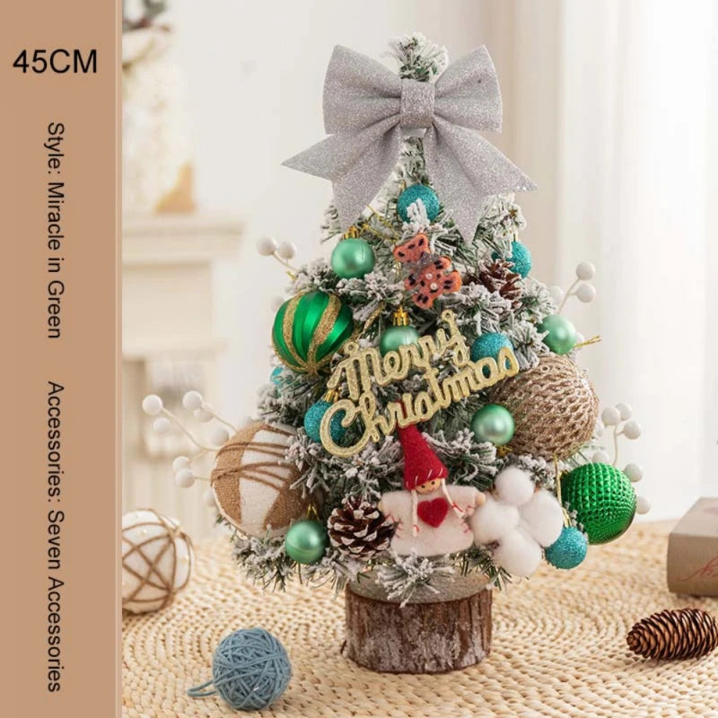 45cm Mini Christmas Tree with LED Lights , Perfect for DIY Desktop Decoration, Merry Christmas, New Year Celebrations, and Home Parties. Christmas tree decorations , Artificial Christmas trees , pre lit Christmas tree