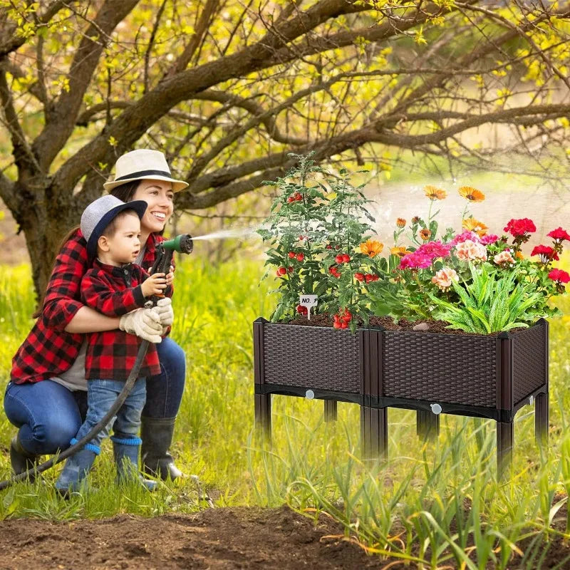 Raised Garden Bed with Legs – Elevated Plastic Planter Boxes for Large Outdoor Plants, Perfect for Patio Gardening , patio planter boxes , raised garden bed