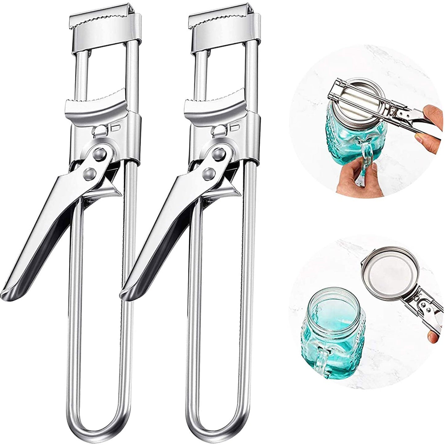 2-Piece Adjustable Stainless Steel Can and Jar Opener – Multifunctional Manual Gripper , Kitchen gadgets , adjustable jar opener