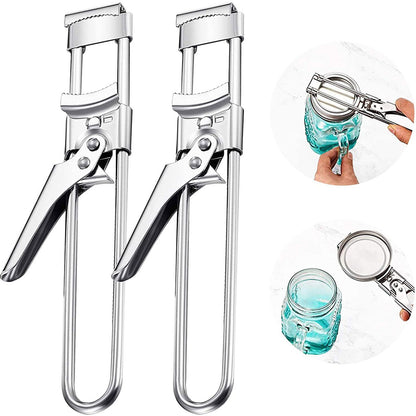 2-Piece Adjustable Stainless Steel Can and Jar Opener – Multifunctional Manual Gripper , Kitchen gadgets , adjustable jar opener