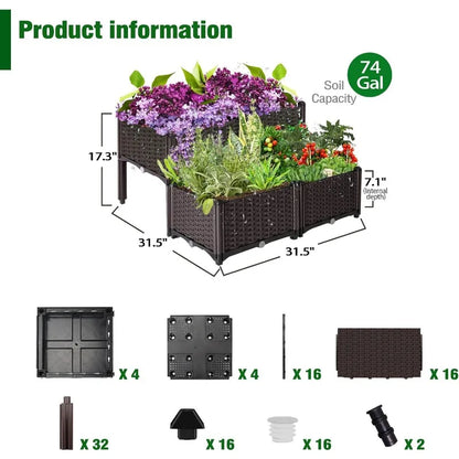 Raised Garden Bed with Legs – Elevated Plastic Planter Boxes for Large Outdoor Plants, Perfect for Patio Gardening , patio planter boxes , raised garden bed