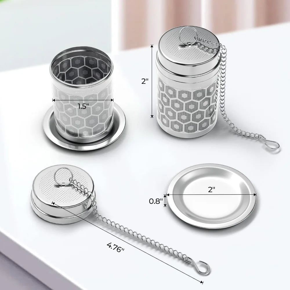 Extra Fine Mesh Tea Strainers – 304 Stainless Steel Loose Leaf Tea Infuser for Brewing Black Tea