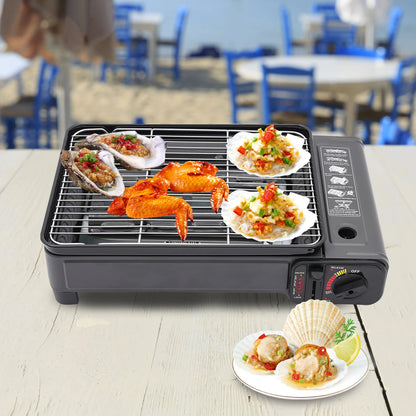 Portable BBQ Grill, Butane Gas Stove Ideal for Camping, Grilling, and Outdoor Cooking