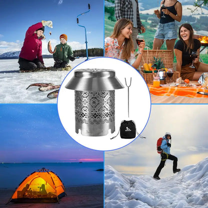 Outdoor Portable Gas Heater, Camping Warmer Stove with Heating Cover, Gas Burner, and Stove Accessories