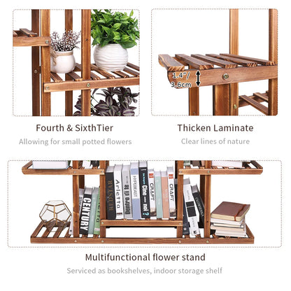 9-Tier large wood plant stand – wooden plant stand Holder for Indoor and Outdoor Use - plant holder - Home Decor