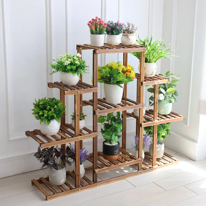 9-Tier large wood plant stand – wooden plant stand Holder for Indoor and Outdoor Use - plant holder - Home Decor