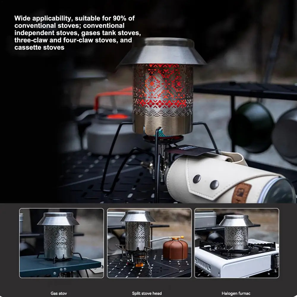 Outdoor Portable Gas Heater, Camping Warmer Stove with Heating Cover, Gas Burner, and Stove Accessories