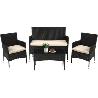 4 piece patio furniture set ,rattan table and chairs , patio furniture
