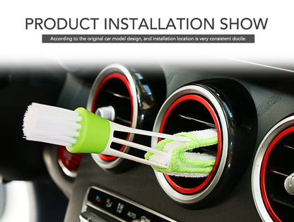 Portable Double-End Car Air Vent Cleaner with Removable Microfiber Cover, Mini Vent Duster, and Cleaning Brush