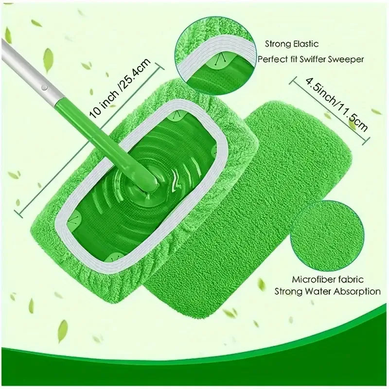 Replaceable Mop Cloth Set for Reusable Floor Cleaning, Suitable for Bedroom and Living Room, Compatible with Lazy Mop Accessories