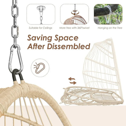 Hammocks – hanging wicker egg chair, Featuring Water-Resistant Cushions for Balconies , egg wicker chair