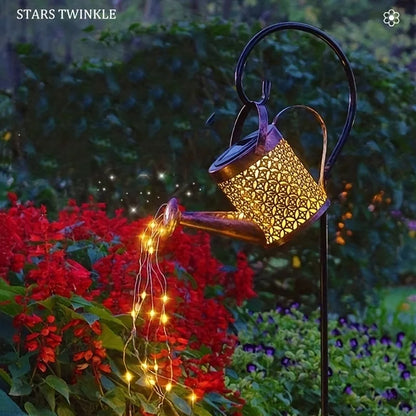 Solar-Powered Retro Metal Kettle Fairy Lights – Waterproof Solar Watering Can Lights for Outdoor Garden Decoration,