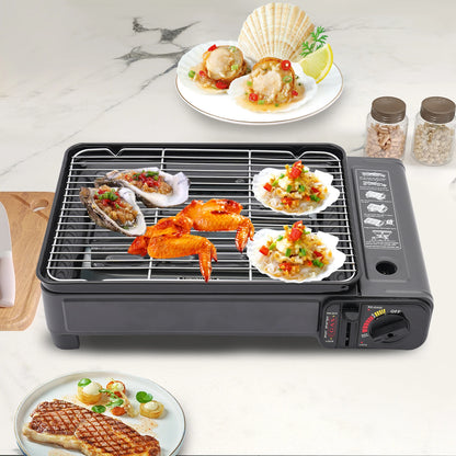 Portable BBQ Grill, Butane Gas Stove Ideal for Camping, Grilling, and Outdoor Cooking