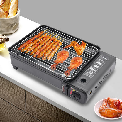 Portable BBQ Grill, Butane Gas Stove Ideal for Camping, Grilling, and Outdoor Cooking