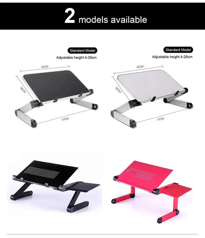 Adjustable folding laptop stand and computer desk – multifunctional aluminum alloy lap desk, portable table stand for bed, TV, and PC