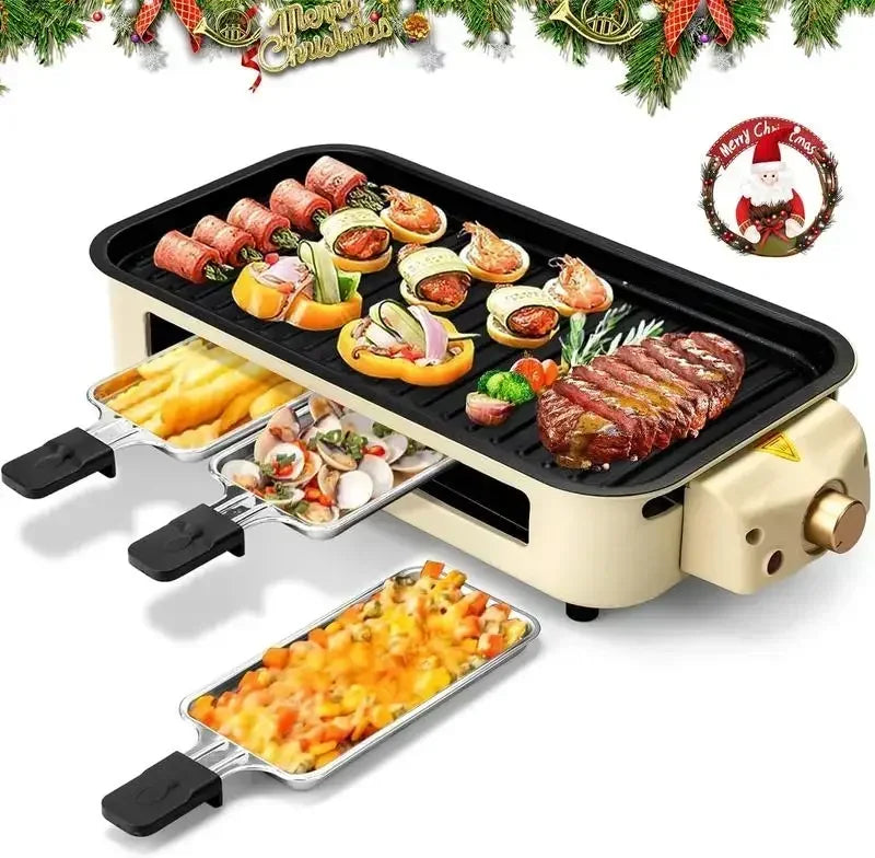 Pukomc Smokeless Indoor Grill – Non-Stick, Portable Electric Korean BBQ Grill with Removable Plate, Perfect for Mother's Day