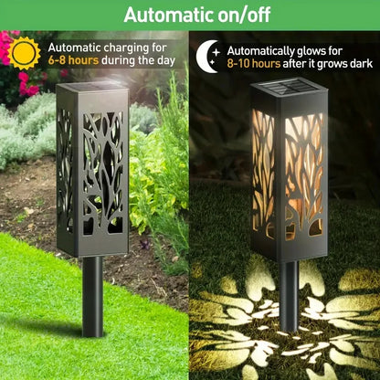 8-Pack-brightest solar path lights– Larger Decorative Garden Lighting for Lawns, Patios, and Pathways , decorative lighting