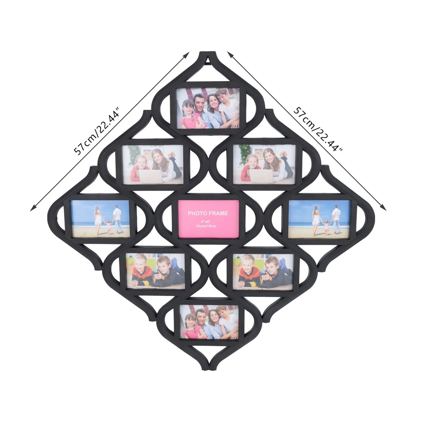 9-Photo Wall Mount Collage Frame for 4x6 Family Pictures - Gallery Style Photo Display , Hanging Photo Display ,  ,