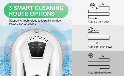 PuRuiKai Smart Window Cleaning Robot – Home Glass Vacuum Cleaner with One-Key Operation for Effortless Window and Wall Cleaning