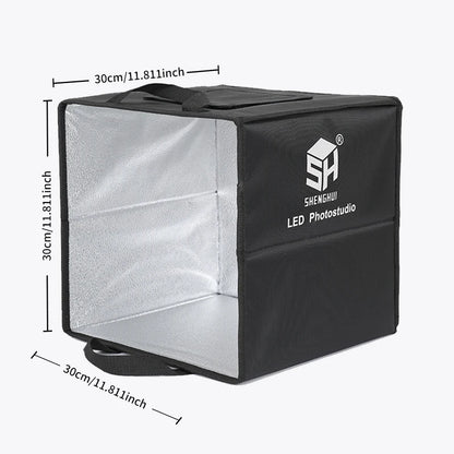 SH 30cm Tabletop Photography Lightbox with 6 Color Backgrounds, Portable Desktop Photo Studio Soft Shooting Tent Box