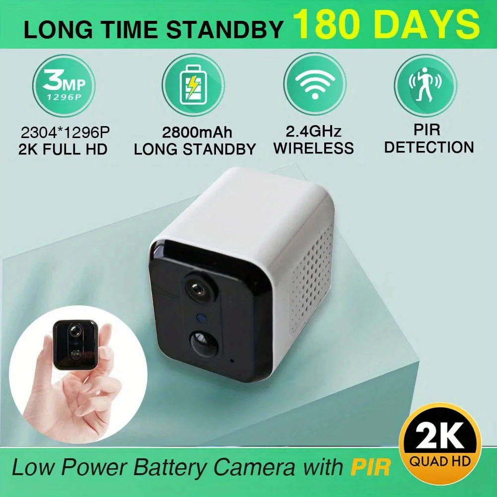 WiFi Mini Camera – 3MP Wireless Surveillance Camera with PIR Motion Detection, Ideal for Home Security and Nanny Monitoring