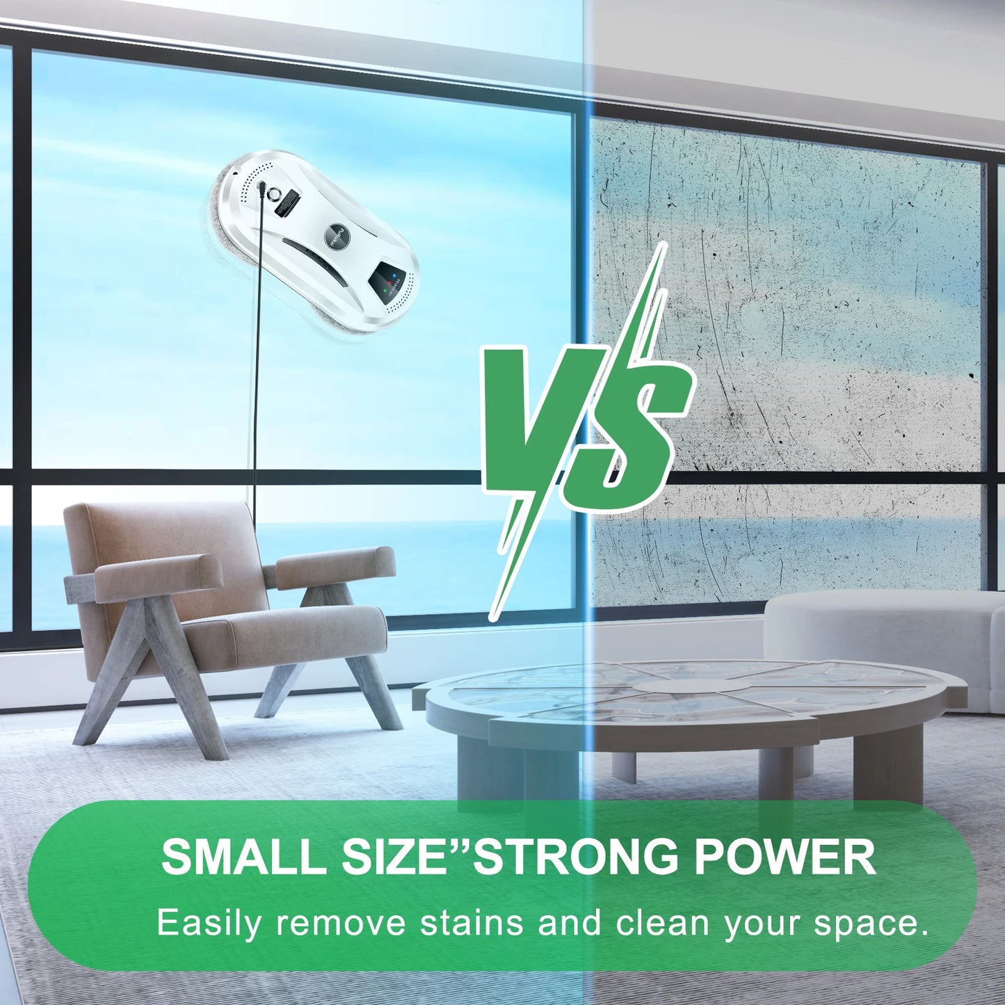 PuRuiKai Smart Window Cleaning Robot – Home Glass Vacuum Cleaner with One-Key Operation for Effortless Window and Wall Cleaning