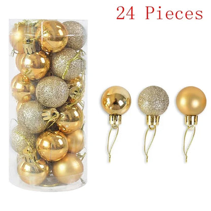 New Set of 36 Rose Gold Plastic Christmas Ball Ornaments, 4cm Hanging Pendant Balls for Indoor New Year and Xmas Tree Decorations , Christmas ball ornaments ,  Christmas ball garland ,  Christmas ornaments ,  Christmas decor