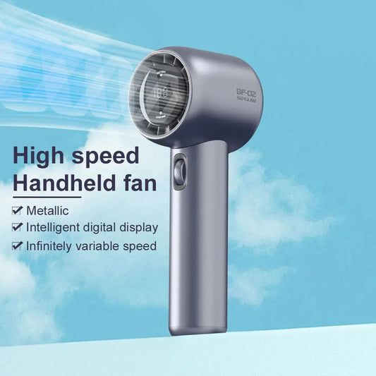 Rechargeable Handheld Turbo Fan, Battery-Operated Portable Electric Fan for Outdoor Travel and Camping