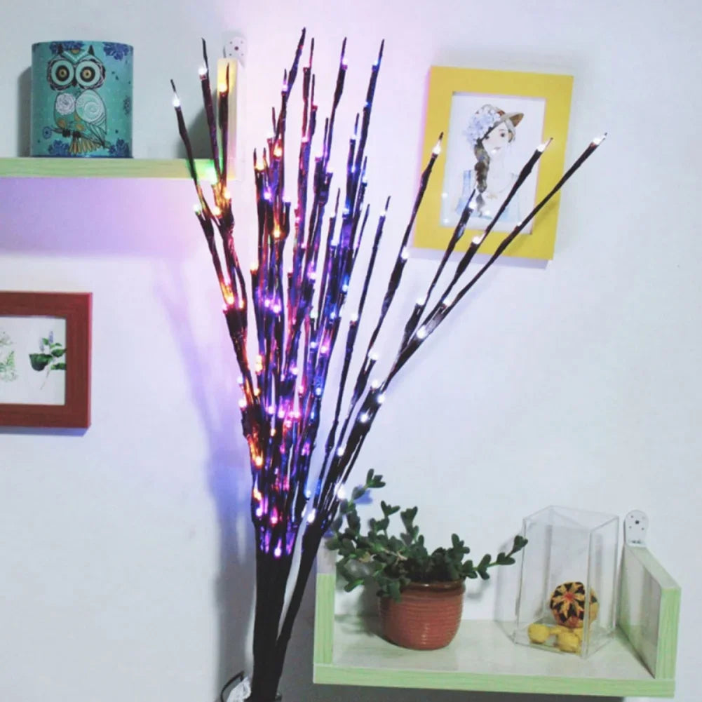 Set of 2 Decorative LED Lighted Branches, Battery-Operated Artificial Twig Lights for Vase Fillers, Christmas, Holidays, and Party Décor