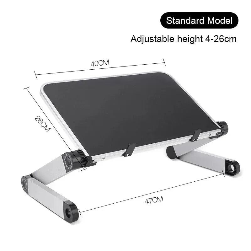 Adjustable folding laptop stand and computer desk – multifunctional aluminum alloy lap desk, portable table stand for bed, TV, and PC